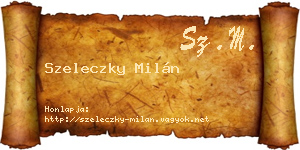 Szeleczky Milán névjegykártya