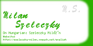 milan szeleczky business card